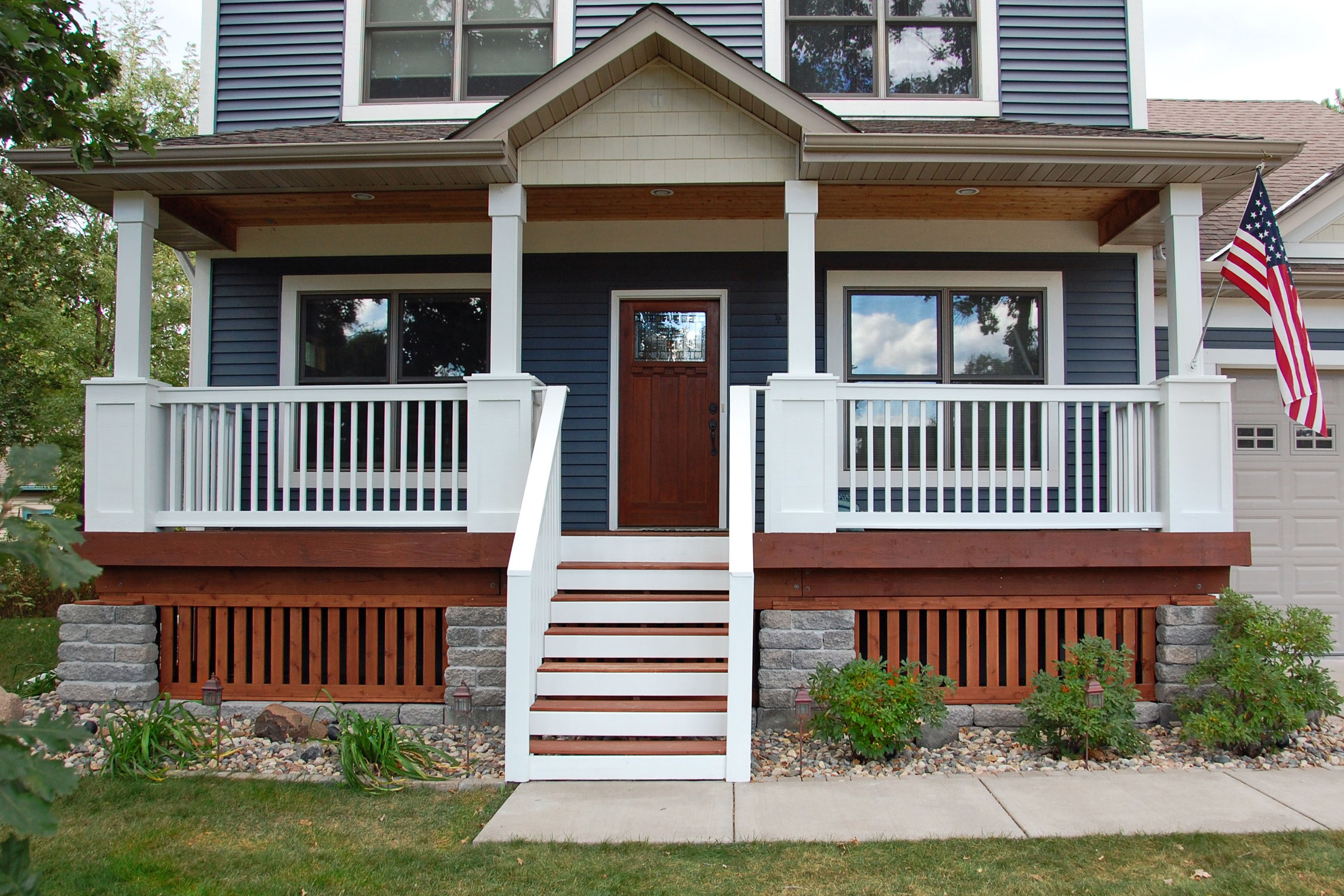 front porch design by advantage home contracting